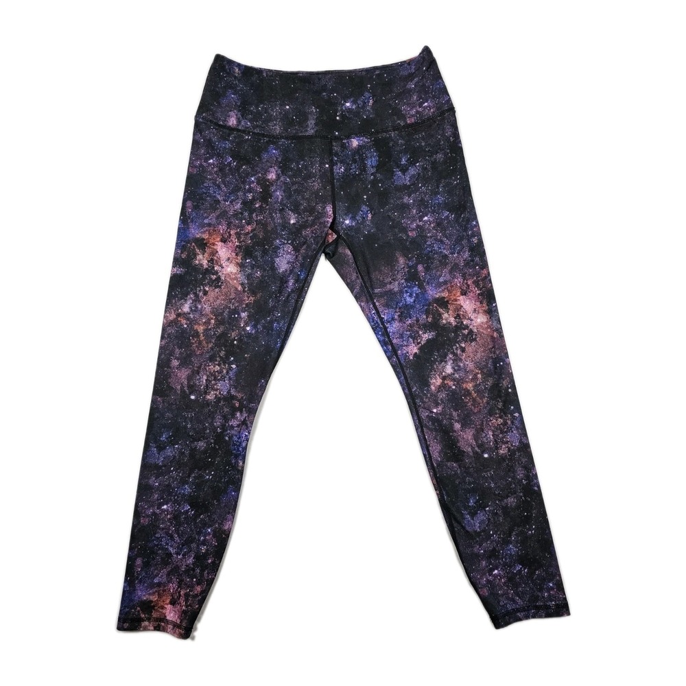 Spyder Galaxy Cosmic Nebula Womens L Leggings High Waist Athletic Workout Purple